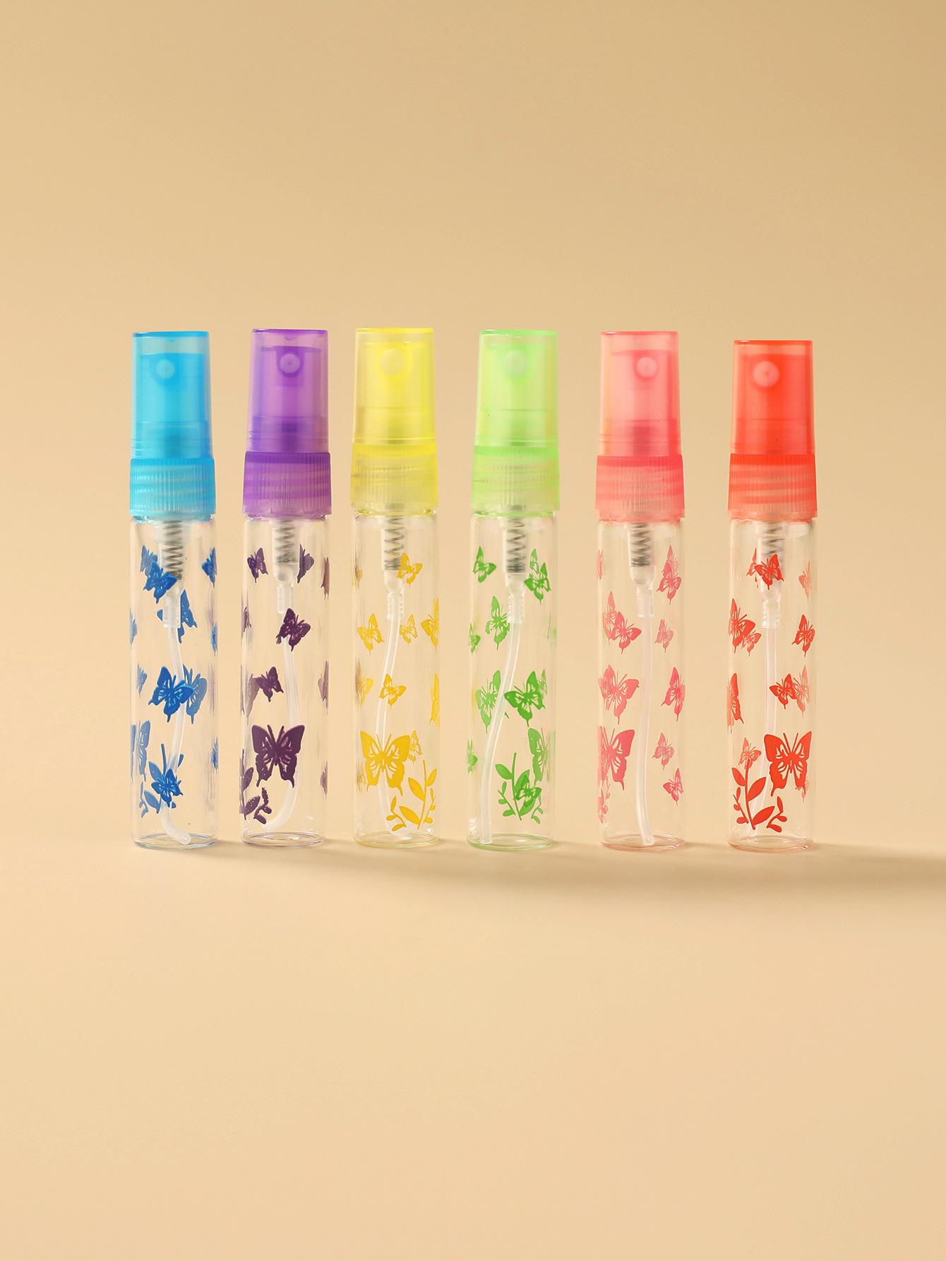 

Флакон-распылитель для духов из стекла 5 мл/10 мл с шелкографией в виде бабочки - Портативный дорожный флакон для косметики со спреем нажимного типа
