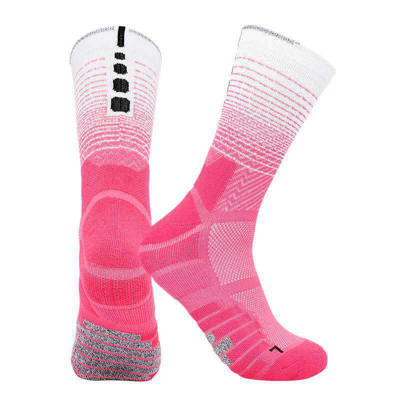 

Gradient Breathable Mid-Calf Basketball Socks - Comfortable, Wear-Resistant, Non-Slip, Customizable Adult Sports Socks