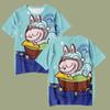 Labubu 3D-Druck Kinder T-Shirts Cartoon Junge Mädchen T-Shirt Paar Kurzarm Kinder Eltern-Kind Gleicher Stil