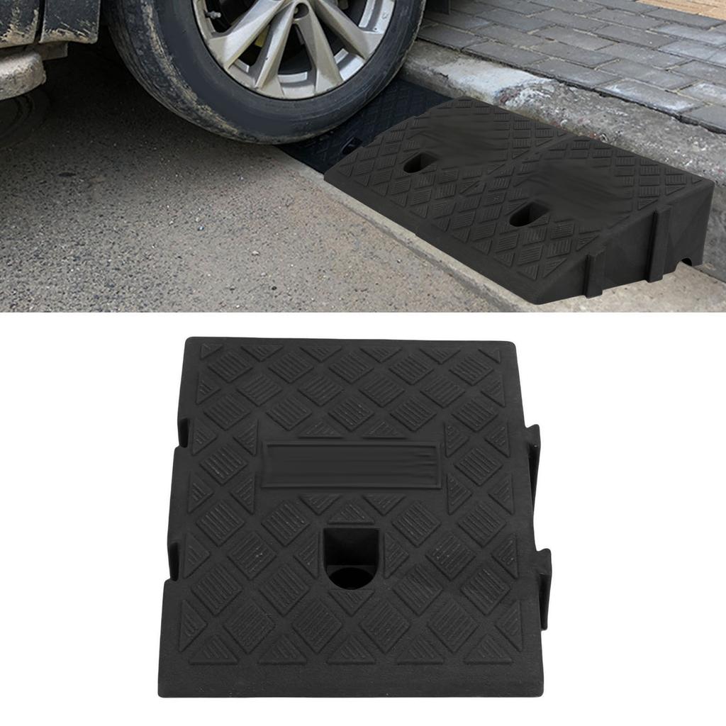 Einfahrtsbordsteinrampe 13 cm Höhe Tragbar Leichtgewichtig Schnallendesign Rutschfeste strukturierte Bordstein-Einfahrtsrampe für Autos Karren Motorräder Fahrräder