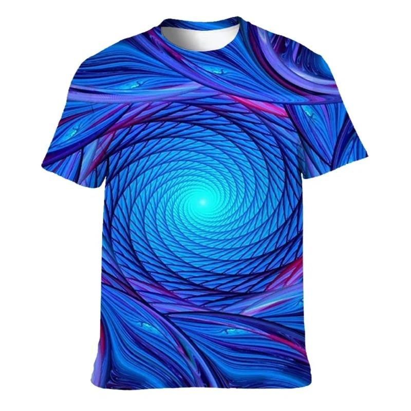 Färgglada T-shirts för män 3D-tryckt neon abstrakt t-shirt kortärmad