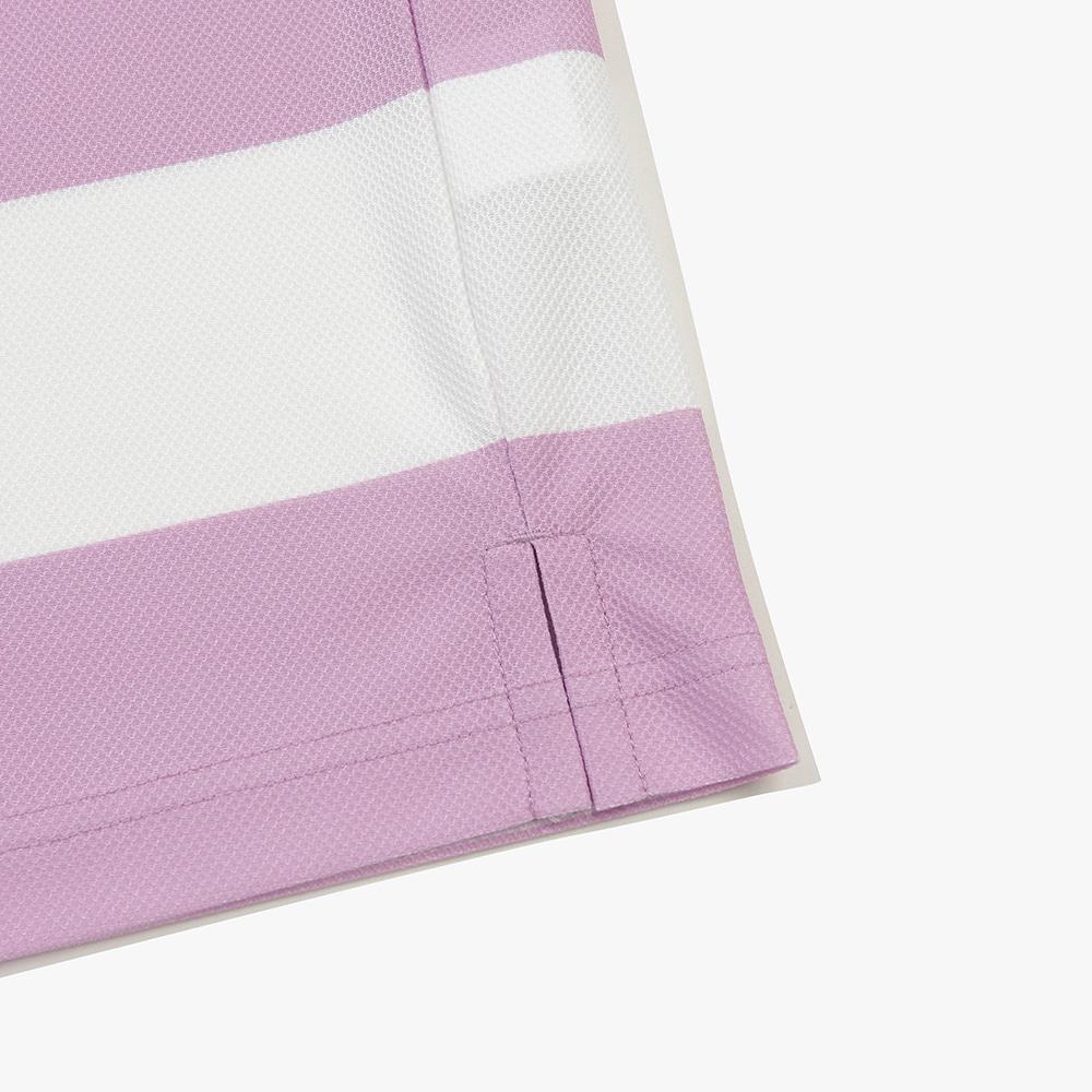 diadora Coat Striped Collared Short Sleeve T-Shirt Violet