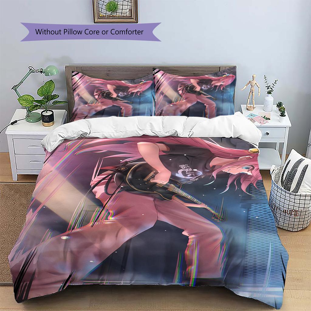 Anime Pattern Bedding Quilt Set Quilt Cover Pillowcase Home Decoration Birthday Gift (1 * duvet cover + 2 * pillowcase, without core)