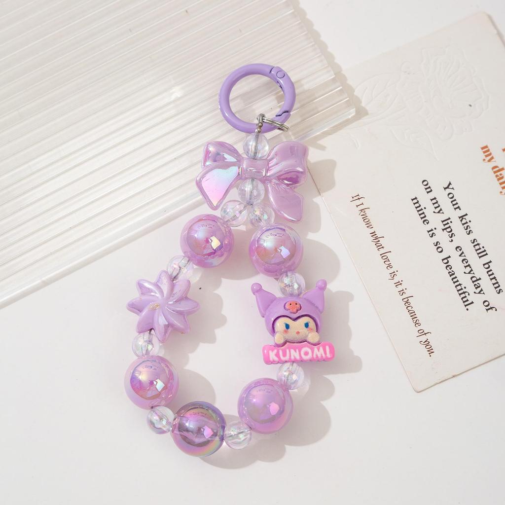 Colorful Sanrio Bow Cartoon Beaded Phone Chain & Keychain