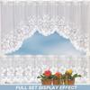 WUBODTI White Lace Swag Curta for Kitchen, Sheer Floral Embroidery Window Valances Hollow Knitted Home Decor Lace Valance Curta for Living Room