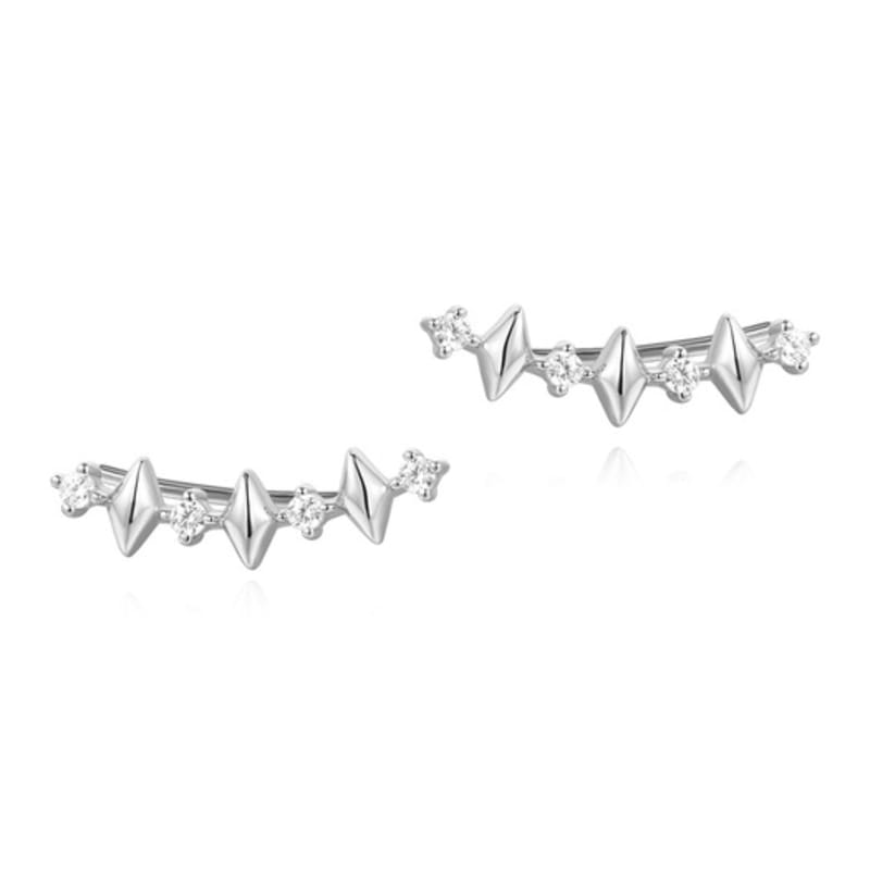 ANIA HAIE Silver Multi-Sparkle Climber Stud 925 Silver Earrings E061-04H