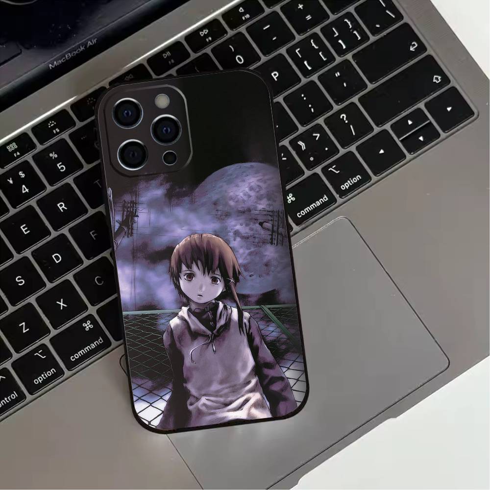 S-Serial Experiments L-Lain Phone Case For iPhone 17,16,15,14,13,12,11 Plus,Pro Max,XS,Soft Silicone Black Cover
