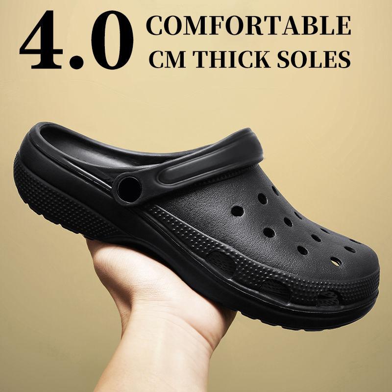 Men's Breathable Summer Closed-Toe Hole Slippers Sandals, Casual Plus Size Exclusive Style