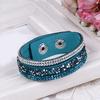 Women Fashion Crystal Rhinestone Faux Leather Bracelet Wristband for Banquet Gift Dating