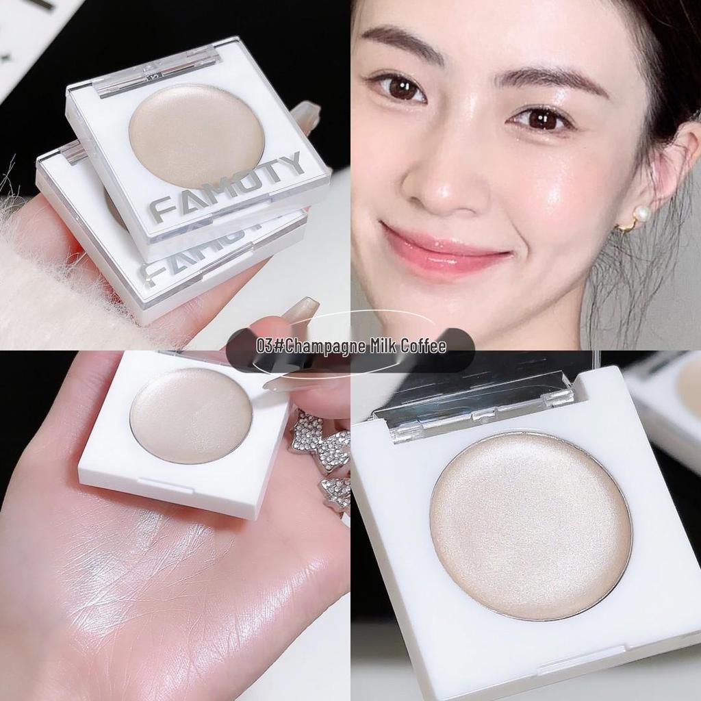 FAMOTY Iridescent White Shimmer Highlighter Cream for Eye Corner and Eyeshadow