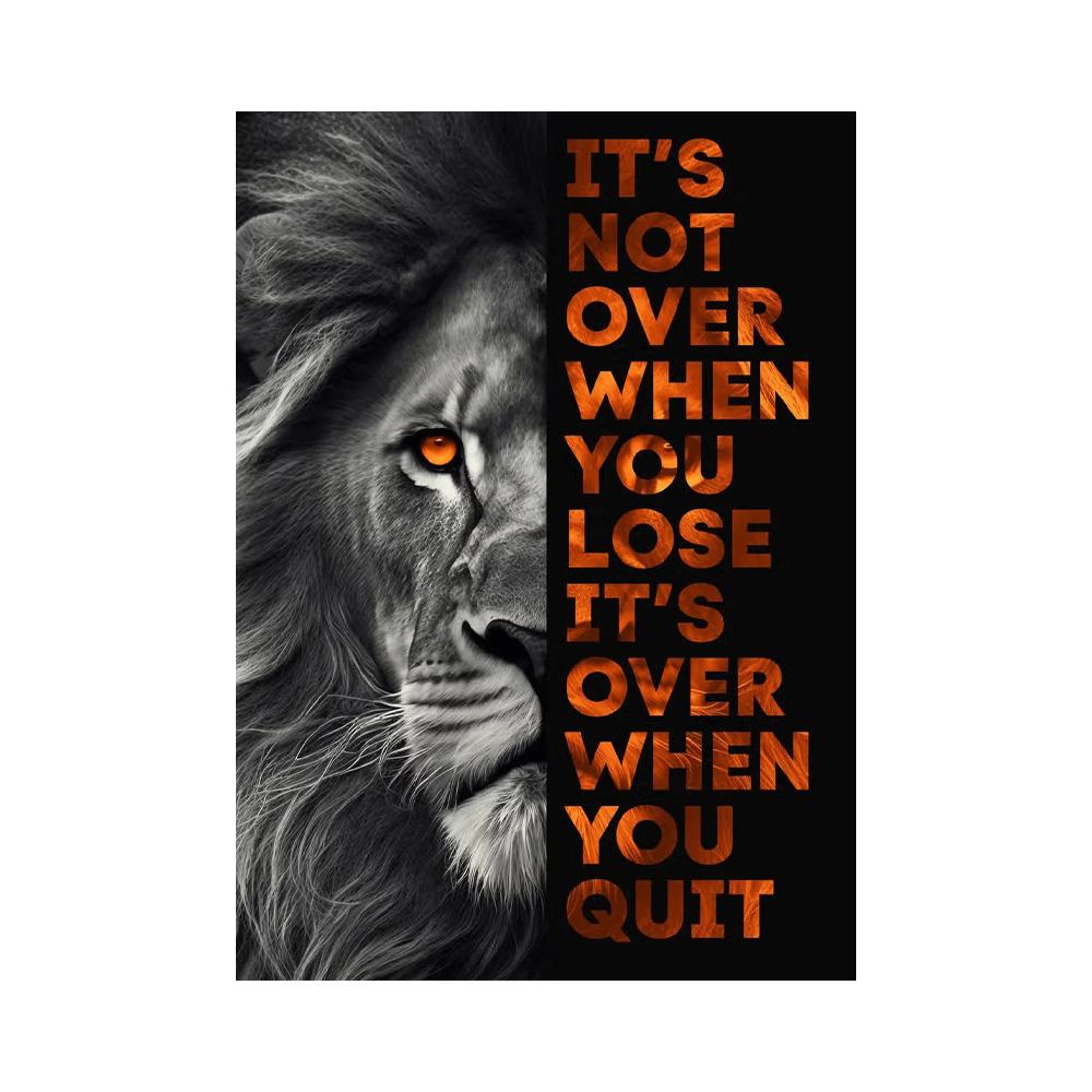 Citazioni Motivazionali Conquista Focus Pittura su Tela Leone Tigre Leopardo Animali Feroci Poster Stampa Muro Soggiorno Decorazioni per la Casa