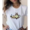 Totoro Studio Ghibli Harajuku 90er Jahre T-Shirt Damen Rundhals T-Shirt Kawaii Lustiges Cartoon T-Shirt