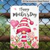 2D Flat, 1pc Gnome Mother's Day Metal Wall Art Sign "Happy Mother's Day" - 8*12 Inch Aluminium Rustic Home Decor, Porch Wall Art, Sweet Gift for Mom