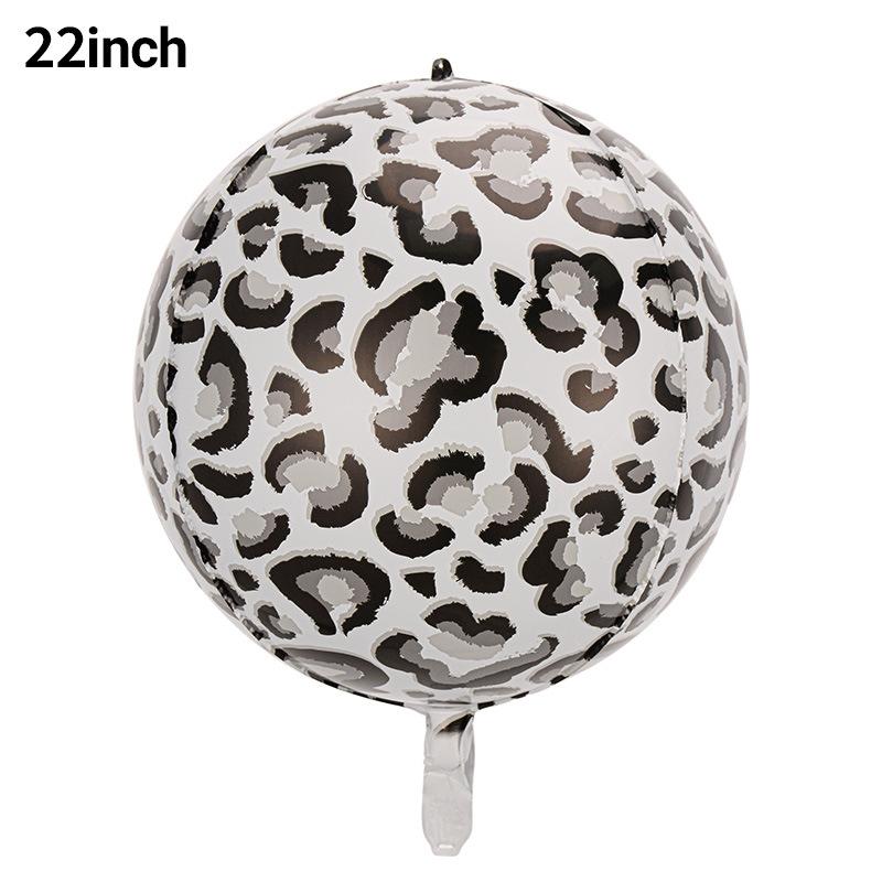 

4D Balloon Animal Pattern Printed Animal Stripe Three-Dimensional 4D Ball Tiger Pattern Leopard Pattern Zebra Pattern Aluminum Film Balloon 22 inch snow leopard print 4D ball