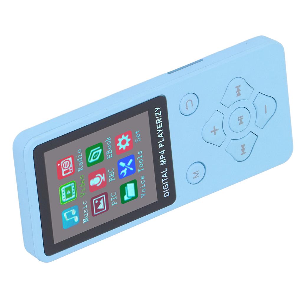 Odtwarzacz MP3 MP4 Bluetooth 5.0 Super Cienki 1,8-calowy Kolorowy Ekran 128 GB Rozszerzalna Pamięć Przenośny Odtwarzacz Wideo Muzyki Niebieski