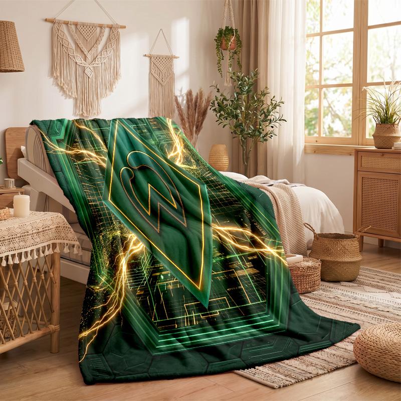 Coperta di Flanella con Stampa Calcio Werder Bremen Morbida Calda Coperta da Divano/Letto per Casa Ufficio Camera da Letto
