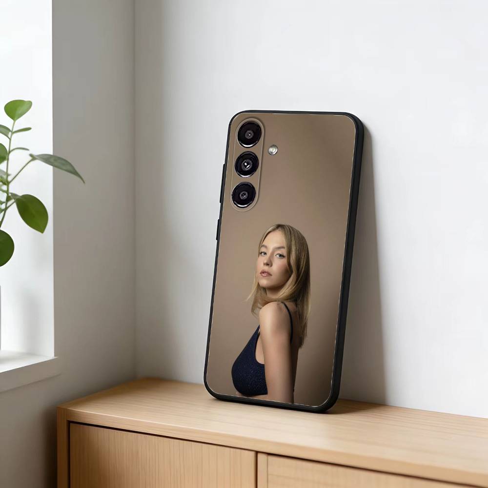 Actor S-Sydney Sweeney Phone Case For Samsung Galaxy A13,21s,22,31,32,52,53,71,72,73,Soft Black Cover