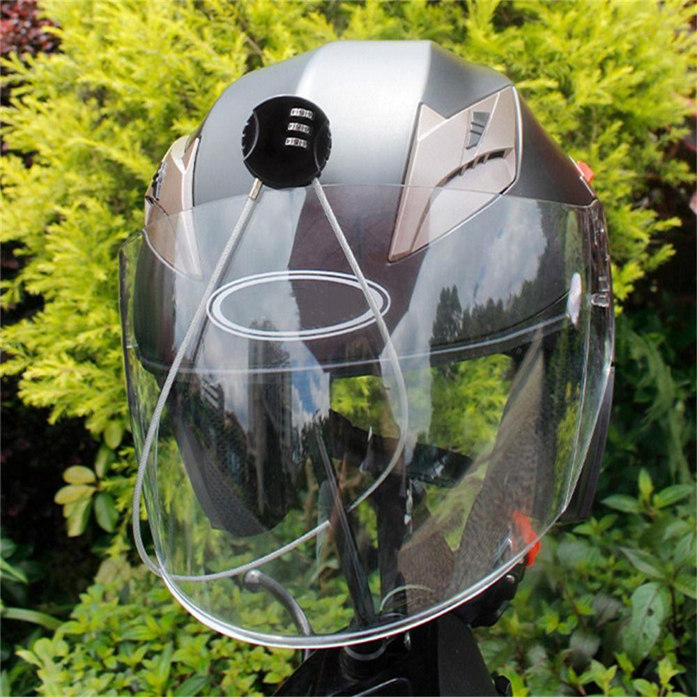 3 Digit Motorcycle Wire Rope Password Helmet Lock Helmet Lock Cycling Lock Electric Vehicle Lock