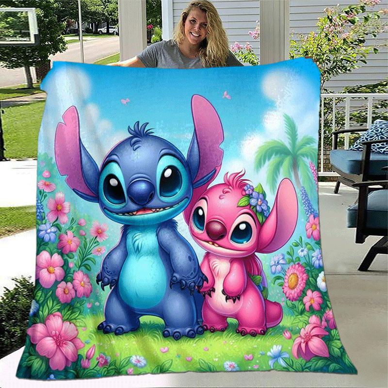 1pc Stitch Printing Blanket - Soft, All-Season Throw for Living Room, Bedroom,Travel