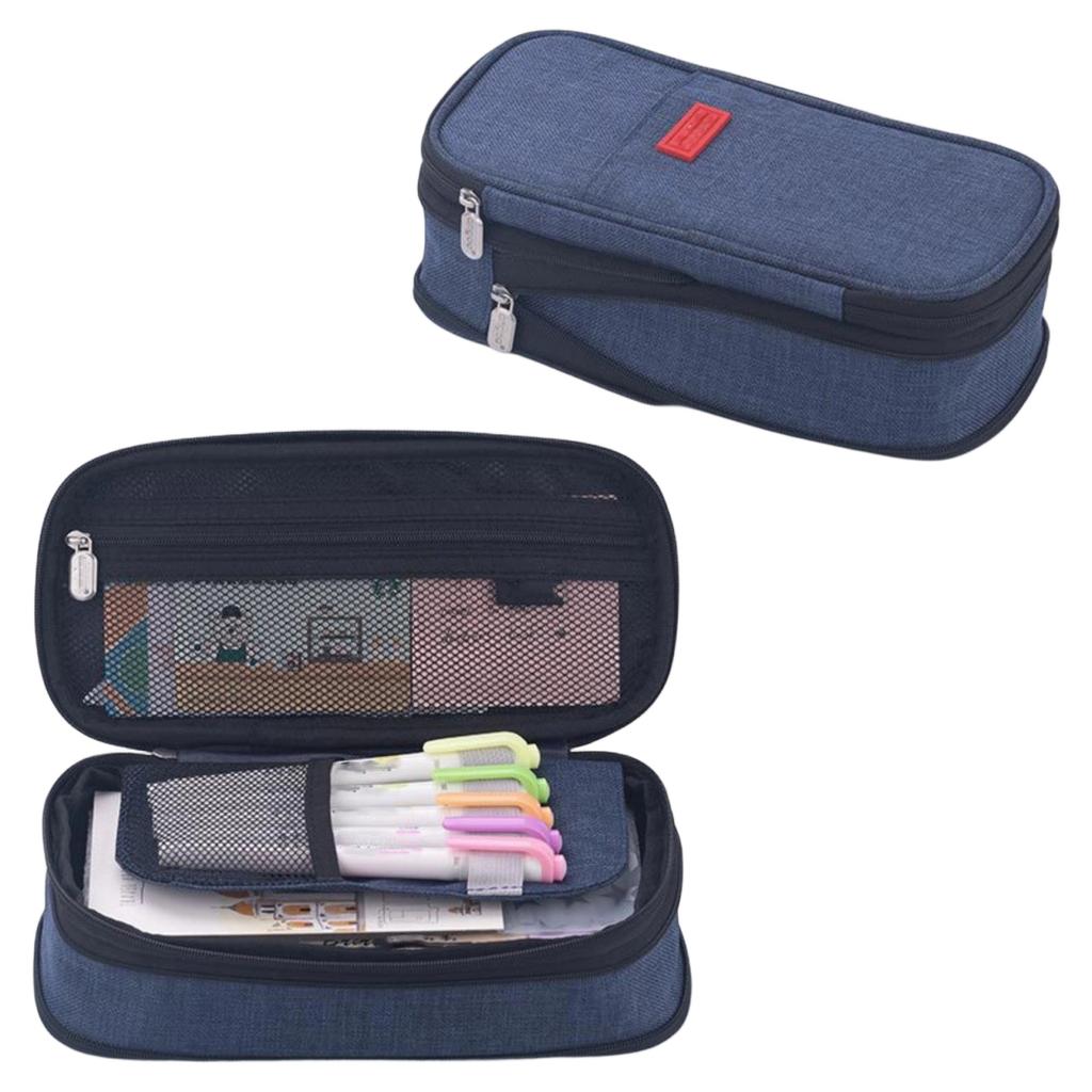 Pencil Case 600D Fabric Large Capacity Multi-Compartment Design for School
