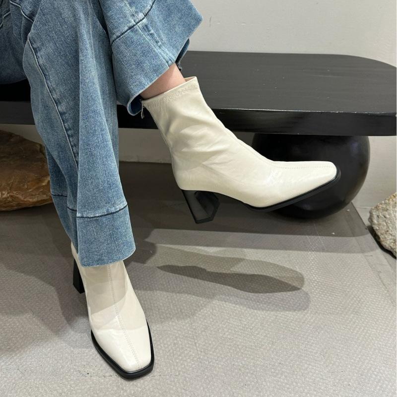 

Thick Heel Vintage British Thick Heel Skinny Boots Women s Short Boots Single Boots Chelsea Boots Martin Boots 39 темно-коричневого