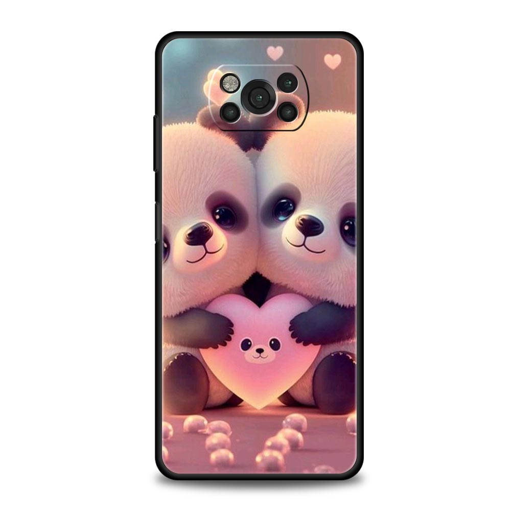 

Phone Case for Xiaomi Poco F7 F6 F5 F4 F3 X7 X6 X5 X4 X3 NFC M4 C51 C55 GT 5G Soft TPU Cover Capas Cartoon Lovely Panda Fundas Poco C51