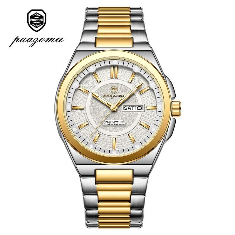 Fashion Classic Man Watch Waterproof Luminous Date Week Luxury Men Watch Stainless Steel Quartz Business Men's Watches