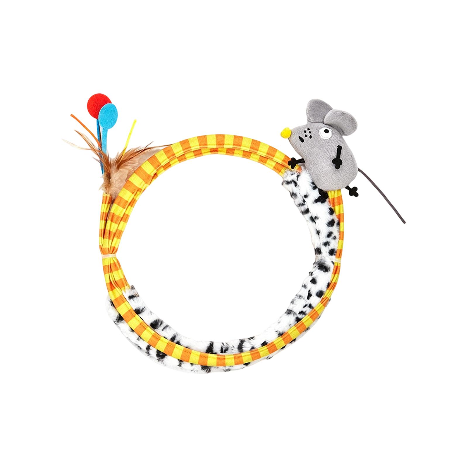 

Interactive Cat Wand Toy with Feather and Plush Mouse Attachment Flexible Design for Cat Play and Exercise Suitable for Indoor Use one size