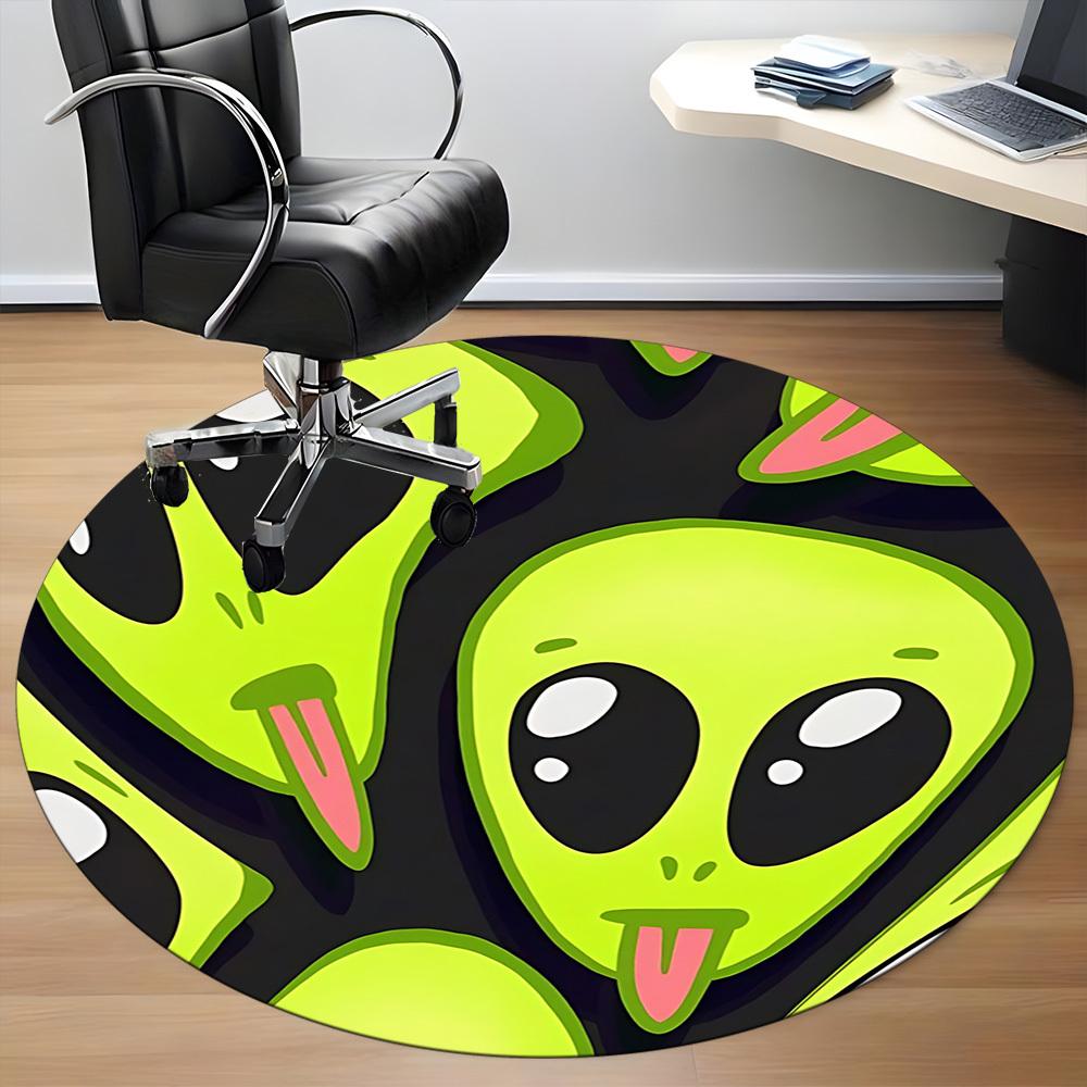 1PC Alien Face Chair Carpet for Office, Indoor Non-Slip Washable Carpet, Soft Comfortable Mat For Office Room yy250930243