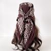 90*90Cm Square Scarf Twill Silk Feeling Women Head Shawls and Wraps Luxury Hair Floral Print Neck Scarves Hijab Bandana Pashmina