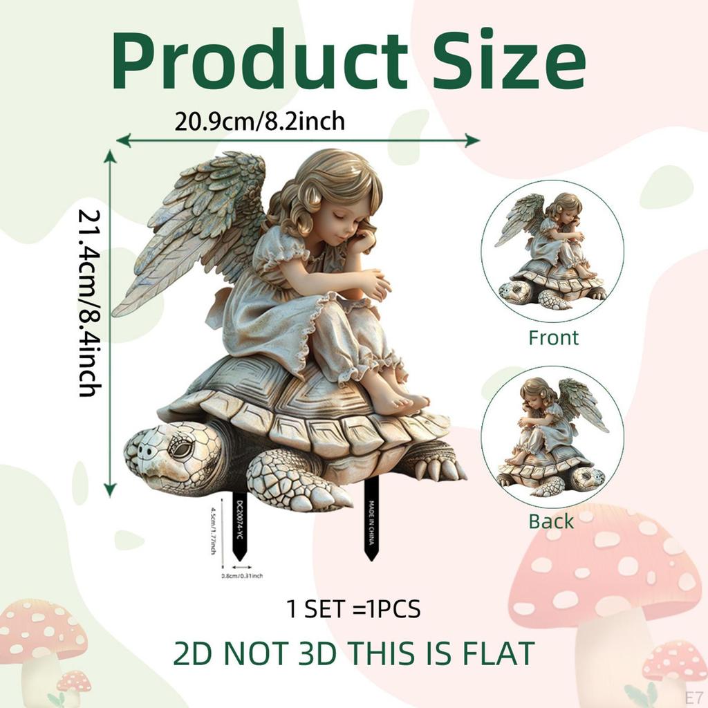 Elf Mädchen Dekorative Gartenstecker Acrylschild 2D Topfpflanzendekor für Innen Außen