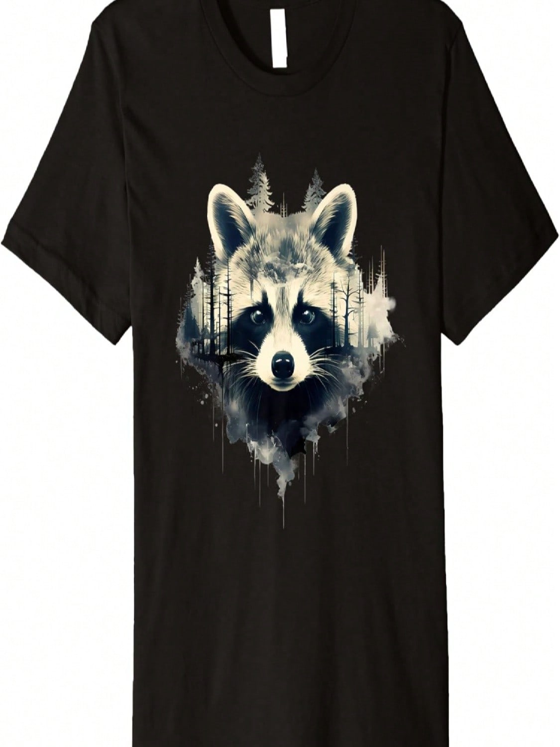 Raccoon Forest Nature Wildlife Animal Lovers Landscape Premium T-Shirt S