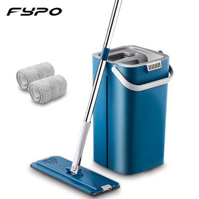 Fypo 2021 Neuestes Mopp-Set Freihändiges Waschen Reinigungswerkzeuge Bodenreiniger Mikrofaser-Mopps mit Eimer Küche Sauberer flacher Quetschmopp