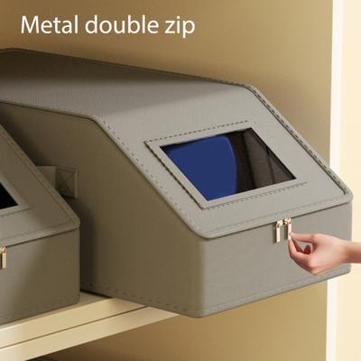 Úložný box na klobouky Organizér na baseballové čepice s průhledným okénkem Stohovatelný obal na klobouky Pojme až 12 čepic pro uložení v šatníku bez prachu
