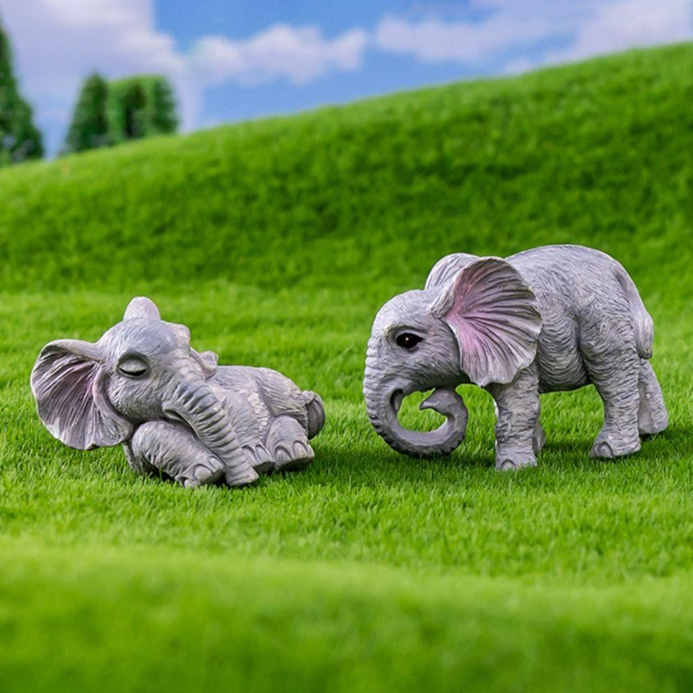 Toy Multicolor Mini Elephant Figurines Cartoon Resin Miniature Elephant Home Decorations DIY Accessories Desktop Knickknacks