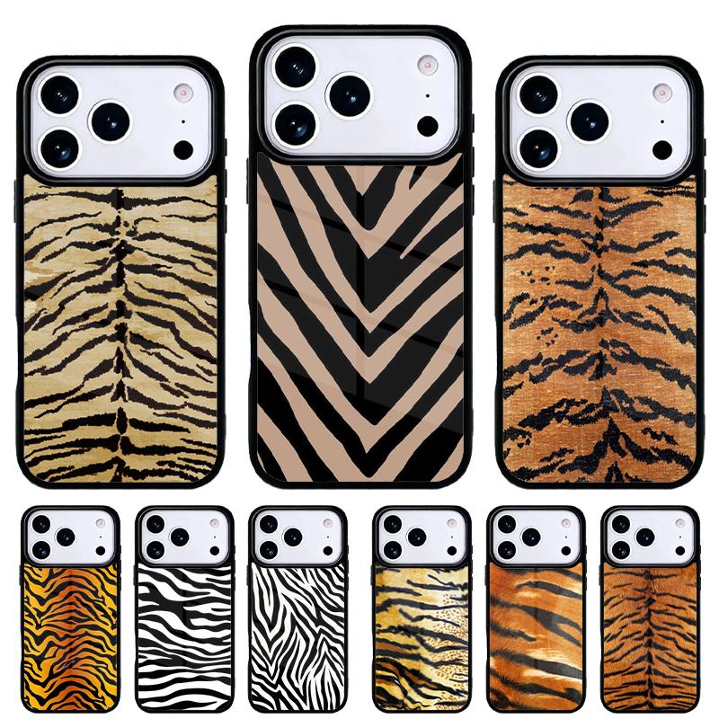 Tiger Zebra Leopard Phone Case for iPhone 17 Air 16e 15 14 13 Pro Max Back Cover for 12 11 Pro Coque