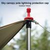 4Pcs Tarp Pole Tip Cover Lightnings Protections Cap Camping Hiking Canopy Awning Tent Shelter Support Pole Tip Insulation Protector Accessories