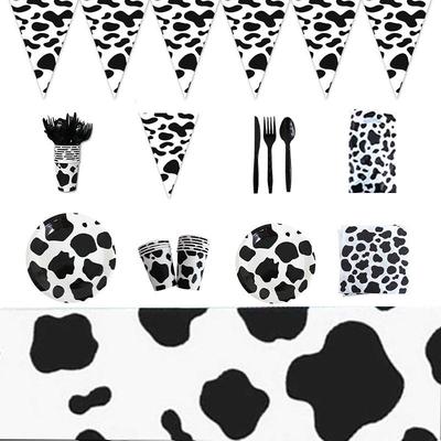 Cross-Border Spotty Cow Theme Kids' Party Supplies: Disposable Tableware, Paper Cups, and Gift Bags