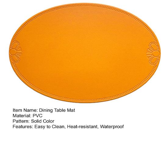 Yousheng Oval Placemat Dining Table Heat Insulation Pad Imitation Leather Waterproof Placemat Protect Table Top from Scratches And Spills for Home