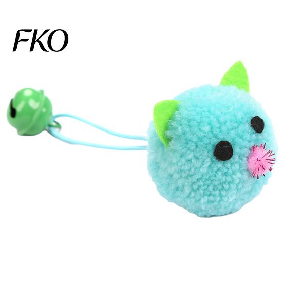 Cat Toy Plush Mouse Ball, Soft Fluffy Ball with Bell, Kitten Colorful Teething for Indoor Cats Boredom Relief Interactive Play