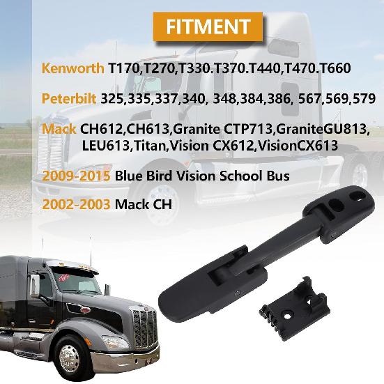 2 Pack Heavy Duty Hood Latch Kit,LH/RH Fit For Peterbilt 325, 335, 337, 340, 348, 384, 386, 567, 569, 579 /Kenworth T170, T270, T330, T370, T660/Mack