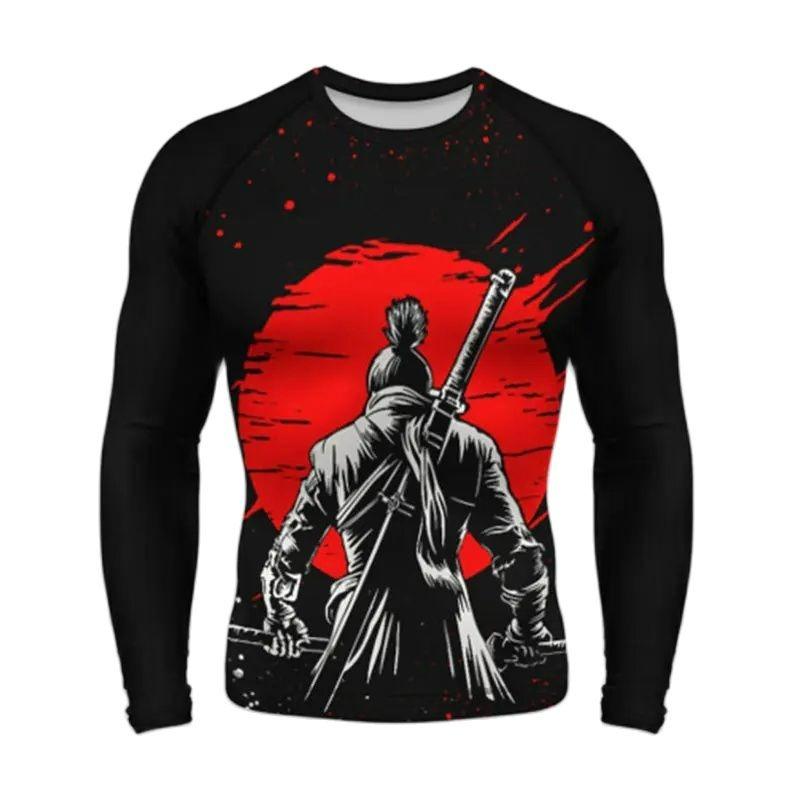 Japanese Bushido 3D Harajuku Printed Men's And Women's Cartoon Fashion Cool Casual Round Neck Long Sleeved T-shirt Handsome Top