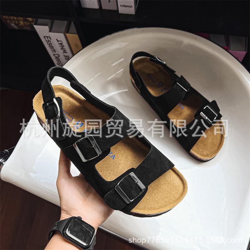 

3290 кожаные сандалии мужские и женские летняя верхняя одежда пляжная обувь новые повседневные спортивные дышащие меховые туфли 44