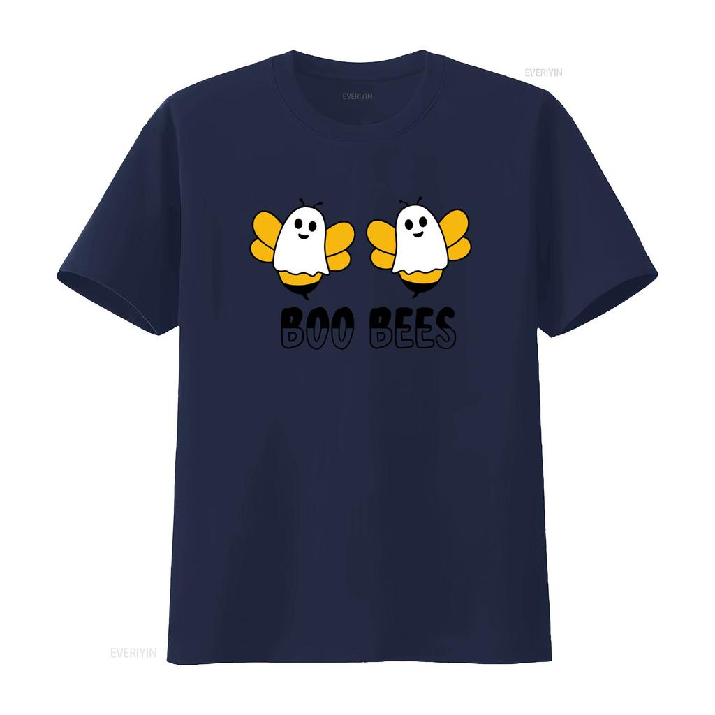 Halloween Süß Lustig Geist Boo Bienen T-Shirt Humorvoller Aufdruck Für Festlichen Spaß Vintage Oberteil Für Den Alltag Lässig