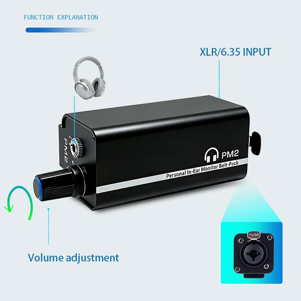 Amplificador de Auriculares Fuerte de Metal Con Salida de 3.5mm Entrada Equilibrada de 6.35mm/XLR Soporte Para Dispositivos de Estudio al Aire Libre