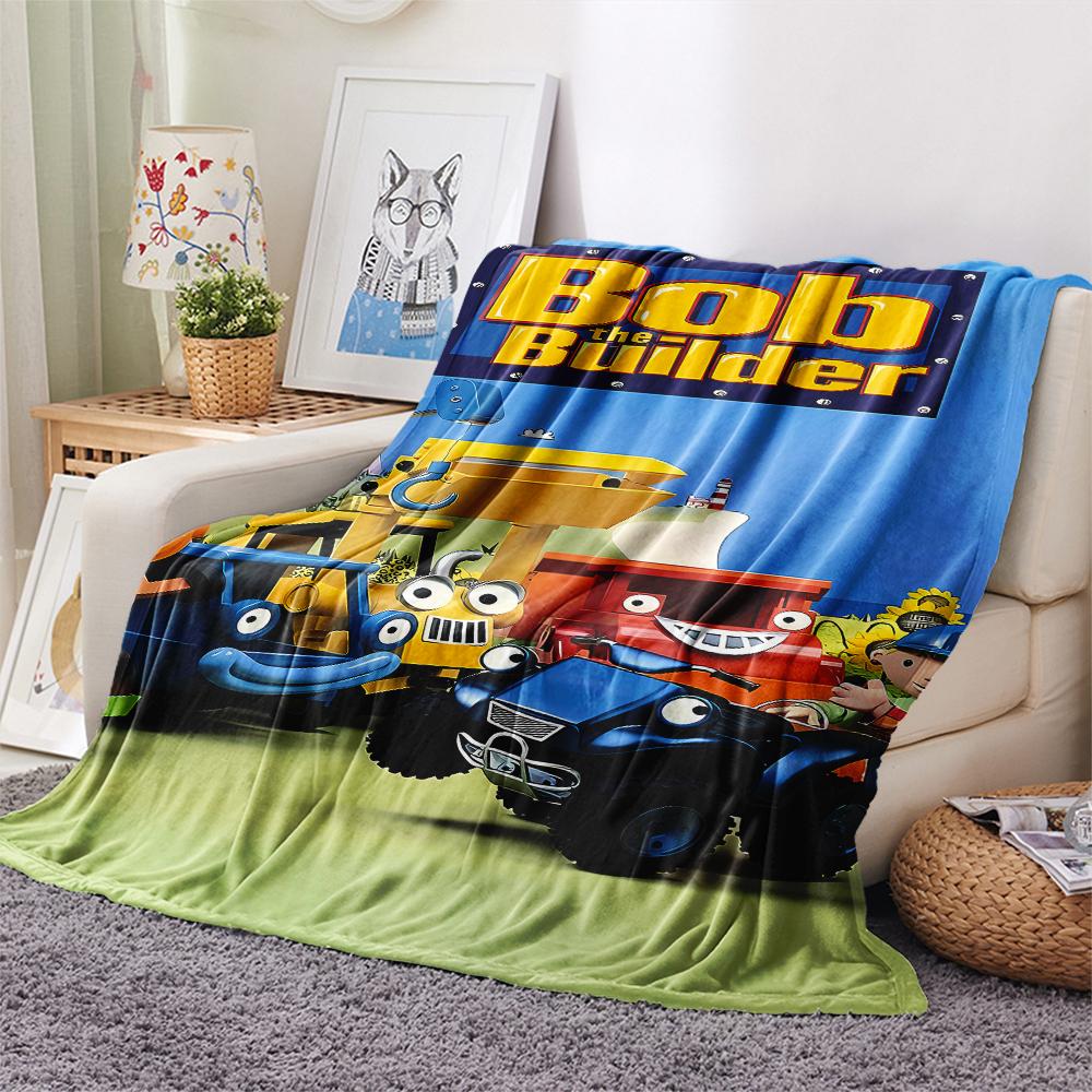 1 Stück Bob der Baumeister Aufdruck Flanelldecke, Hohe Qualität für alle Jahreszeiten, Heimdekoration, Wärme und Komfort, Perfekt für Weihnachtsgeschenke