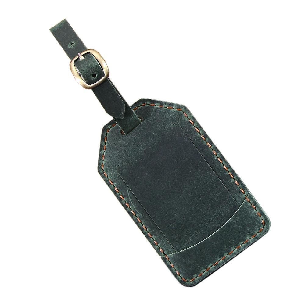 

Ручная работа Кожа Crazy Horse Бирки для багажа Этикетка Багажная бирка для посадки ID Адрес Бирки для чемодана зелёный