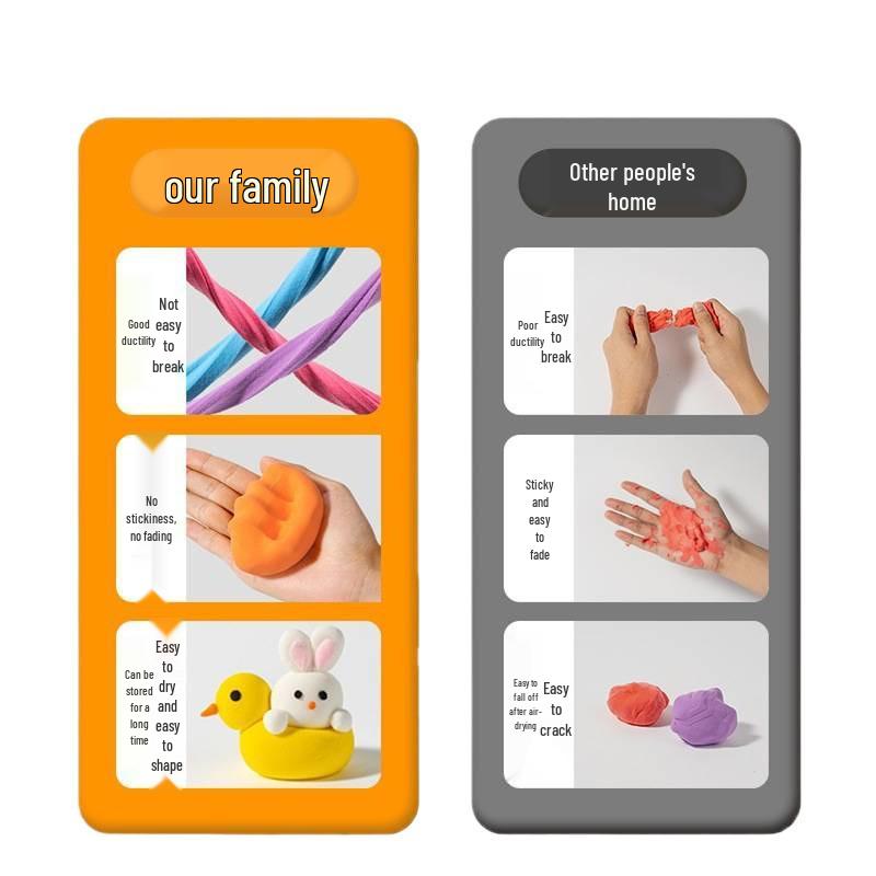 Super Light Non-Toxic Odorless Clay for Kids - 24 Colors