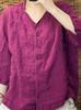 Women's Loose Cotton-Linen Cardigan Top with 3/4 Sleeves
