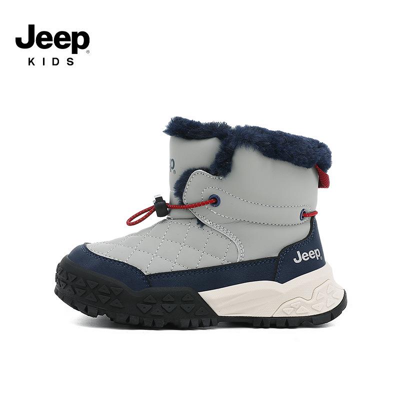 Jeep Kids' High-Top Winter Sports Shoes 2025, Fleece-Lined & Non-Slip, Girls' Outdoor Thick Cotton Shoes